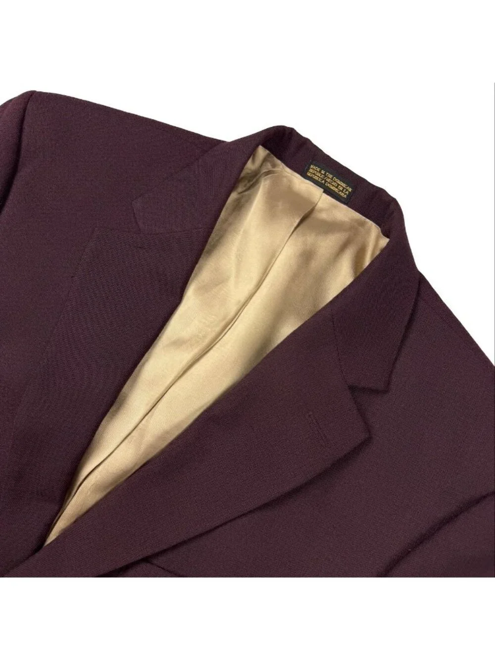 Stafford Men's Wool Blend 2-Button Gold Button Blazer Purple • 38S
